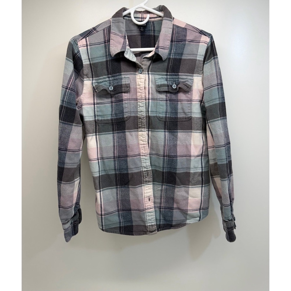 Patagonia Shirt Women's Size Medium Blue Purple Plaid Fjord Flannel Outdoor